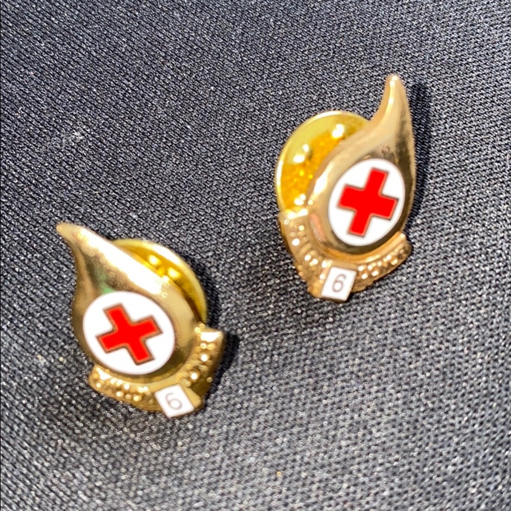 Red Cross 6 Gallons Donner enamel pins